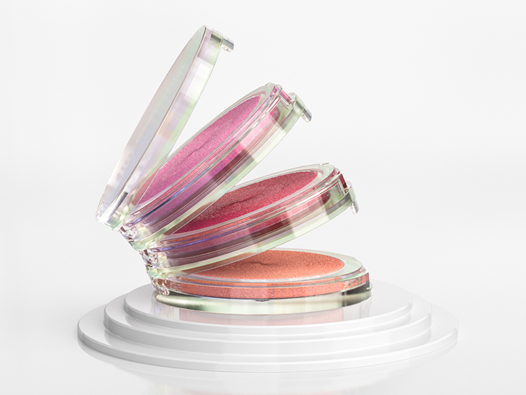 化妝品生產廠家定做電鍍幻彩粉餅盒 化妝品生產廠家定做電鍍幻彩粉餅盒